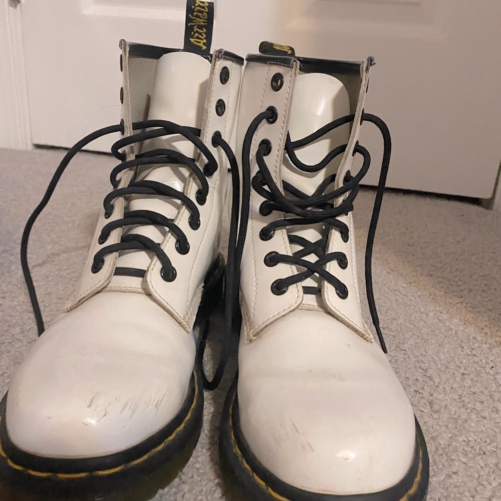 White 1460 Doc Marten Boots